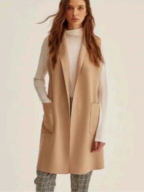 GUC Joie Camel Wool-Blend Long Vest
